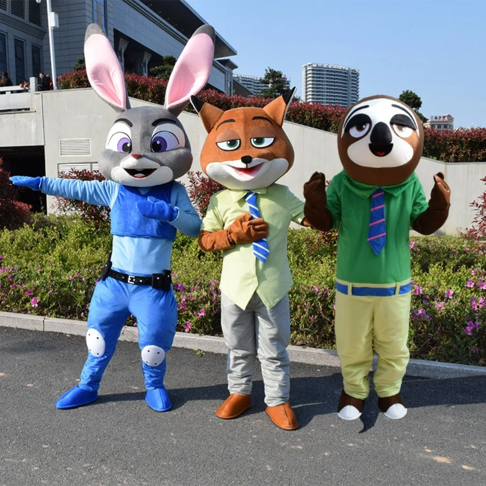 

Potdemiel Disney Zootopia Judy Nick Mascot Costume Cartoon Adult Size Outfits Walking Doll Christmas Fancy Party Stage Show