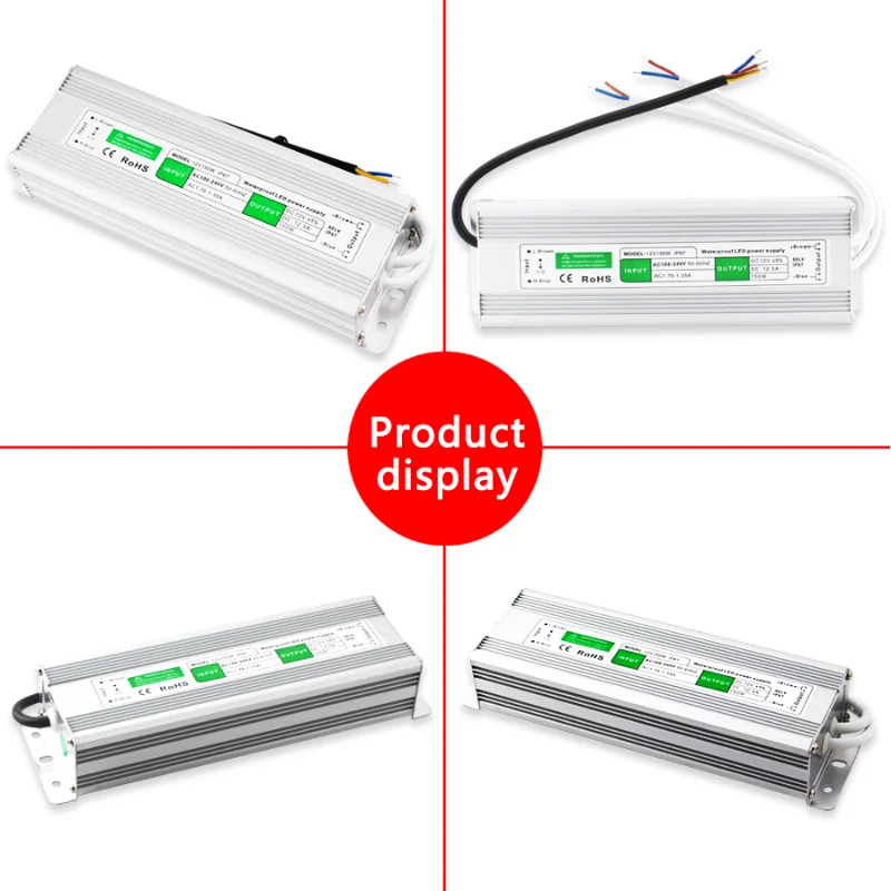 Trafo 110V 220V 12V 24 V güç kaynağı 20W 30W 50W 80W IP67 su geçirmez AC DC 12V 24 V güç kaynağı 12 24 V Volt led sürücü