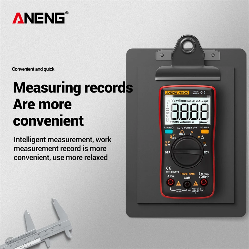 ANENG AN8009 LCD Multimeter Current Capacitance Tester Meter Portable Professional Multifunctional Detector Red