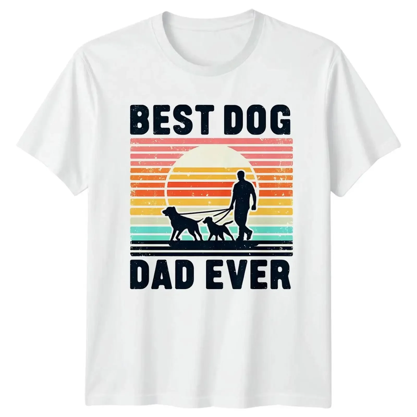 Bester Hundepapa aller Zeiten Herren T-Shirt Hund Papa Hunde Vatertag Geschenk für Ihn Vintage Washed Homme Streetwear Grafik