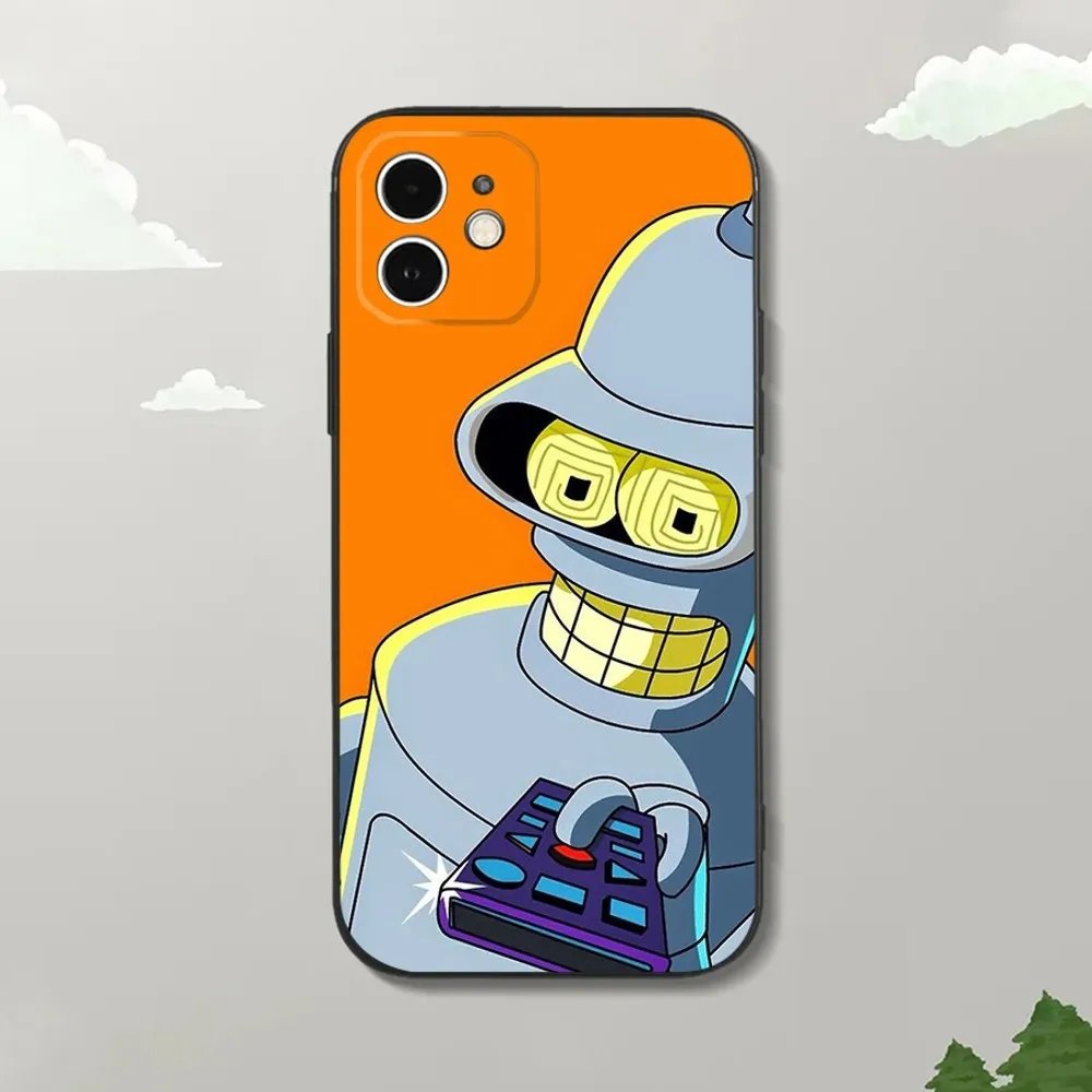 Cartoon F-FuturamaS B-Bender Phone Case For iPhone16,15,14,13,12 Mini 11 Pro XR,X,XS,MAX 7,8 Plus Silicone Cover Soft Black