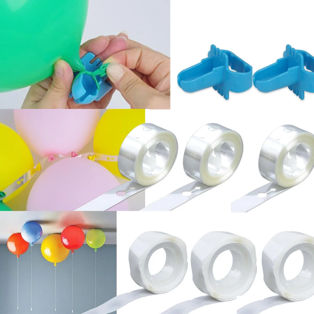 Ballon-Zubehör-Set, Ballon-Klebestreifen, Selbstklebende Punkte, Ballon-Befestigungswerkzeuge, Party- und Feierbedarf