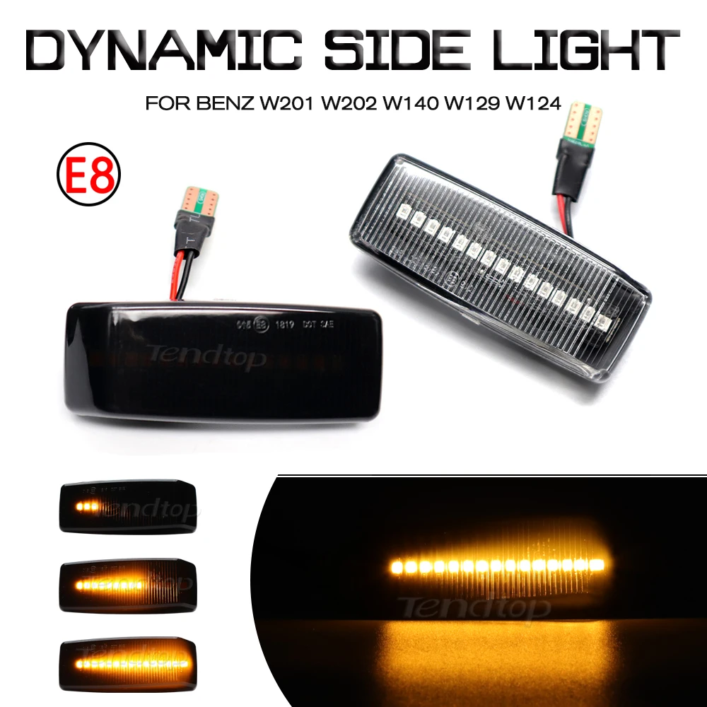 Dynamic Blinker Side Marker Light Turn Signal Lamp For Mercedes Benz C E S SL CLASS W201 190 W202 W124 W140 R129