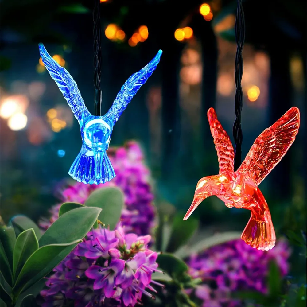 Imagem -02 - Solar Powered Hummingbird String Lights Luzes de Fadas ao ar Livre Modos Impermeável Pátio Quintal Decoração do Natal 691