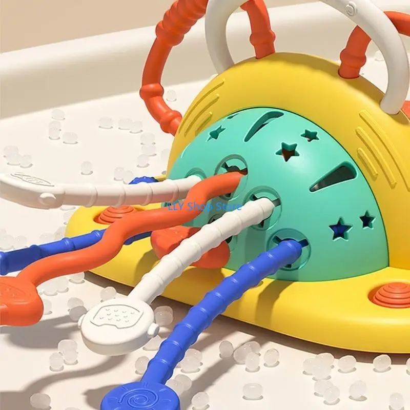 T8UD Baby Pull String Interactive Interactive Toy dentición Actividad Toyeher Materiales seguros para niños para niñas niños 18