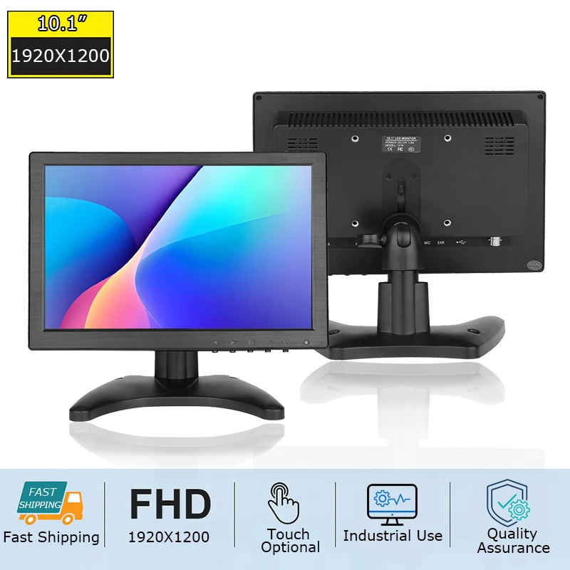 10.1 Inch HD 1920x1200 Desktop Resistive/Capacitive Touch Screen Monitor With VGA HD USB Interface