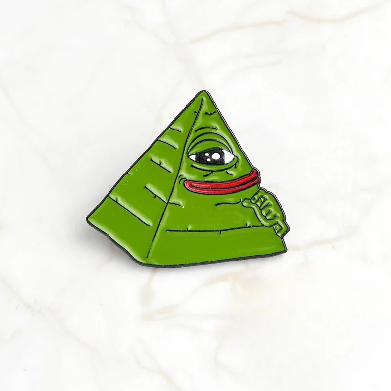 Cartoon Pepe The Frog Meme Enamel Pins Shooting Pyramid Thinking Drinking 10 Styles Animal Badge Brooch Jewelry Gift for Friend