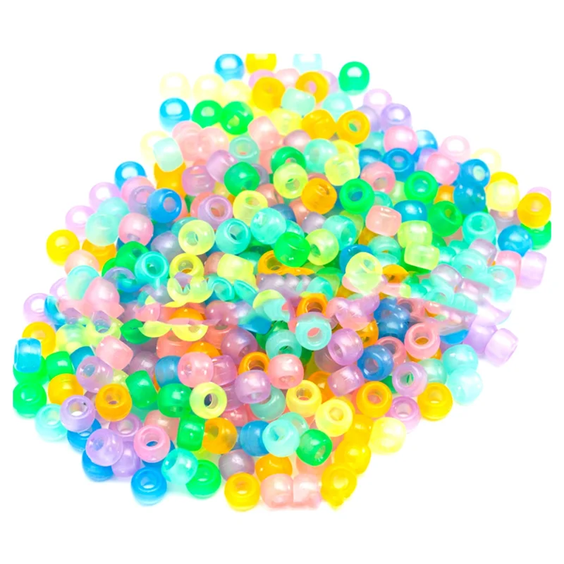 Kandi Beads Bulk for DIY Crafting Jewelry Making Kandi Bracelets 6x9mm About 1800Pcs,Luminous