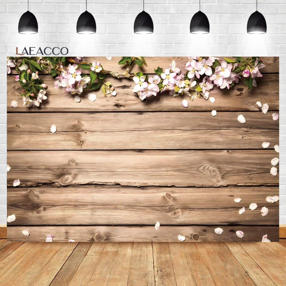 

Laeacco Rustic Wood Wedding Flowers Backdrop Wooden Texture Board Floor Wall Baby Shower Wedding Portrait Photography Background