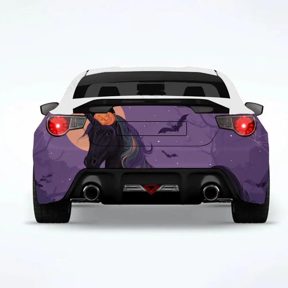 

Единорог на Хэллоуин - виниловая наклейка на заднюю часть автомобиля, водонепроницаемые самоклеящиеся виниловые наклейки для хвоста и бампера автомобиля, украшение Pro