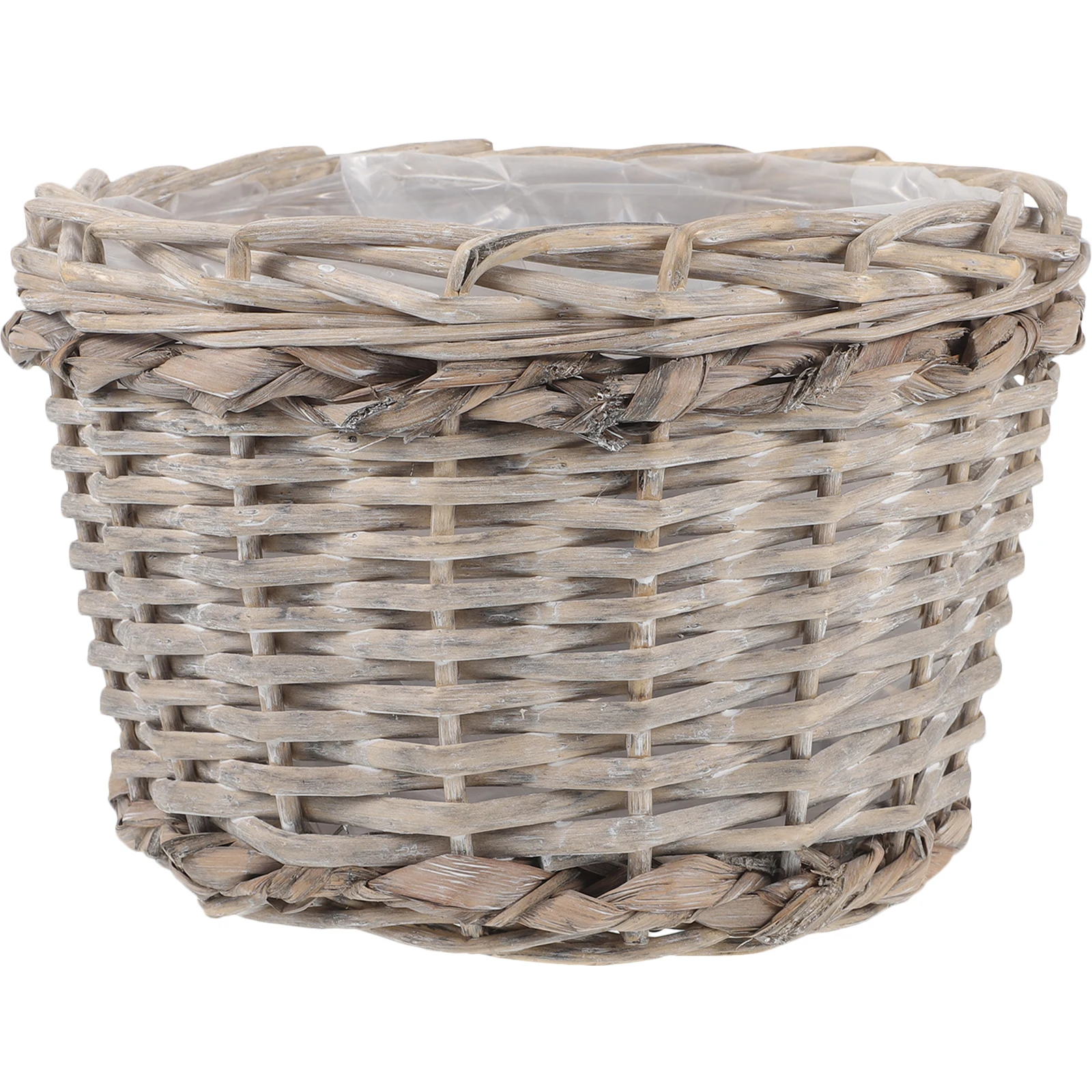 

H Woven Flower Basket Green Plants Rustic Style Baskets Plant Storage Kids Nursery Indoor Planter Lightweight Garden Tools Set