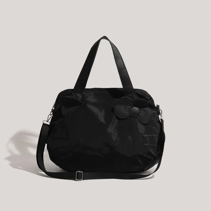 Sanurgente-Sac à main Hello Kitty pour femme, grande capacité, sac à main de style coréen, sac à main décontracté, sac initié à la niche, tendance de la mode, noir, nouveau
