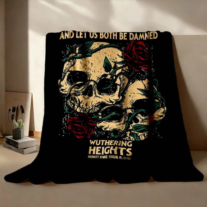 Wuthering Heights Flannel Blanket, Emily Bronte Bookish Flannel Throw, Gothic Romance Literary, Emily Bronte Romance, He