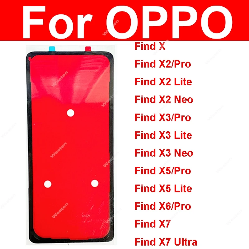 Couvercle de batterie arrière adhésif pour OPPO, pièces d\'autocollant de boîtier arrière, Find X X2 bery X5 X6 Pro Find X2 bery X5 Lite Neo