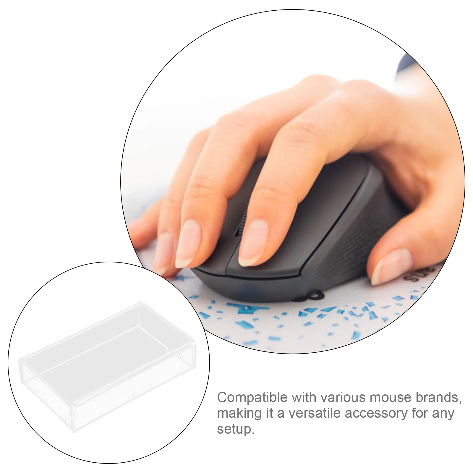 Transparent Wireless Mouse Cover Clear Acrylic Protective Case for Desktop Laptop Office Use Waterproof Mouse Protector