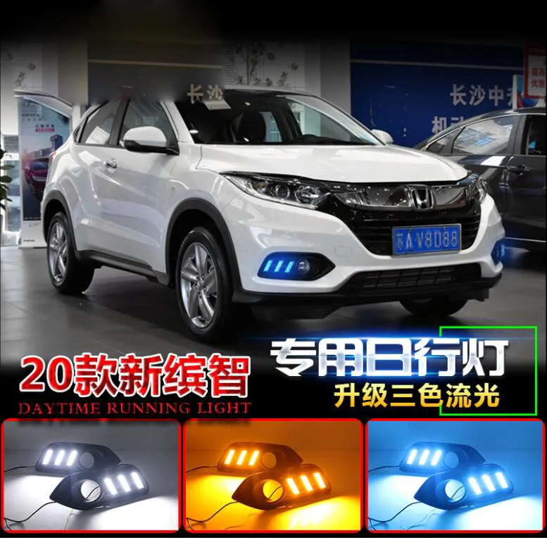 

1pcs car bumper headlight HR-V HRV daytime light 2019~2020y vezel DRL car accessories LED headlamp for HRV fog light