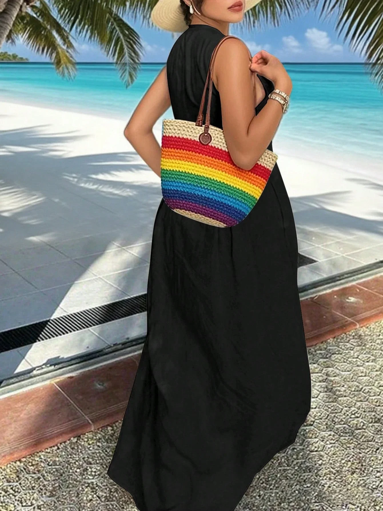 

Sleeveless Solid Color Zipper Dress Minimalist Fashion Summer