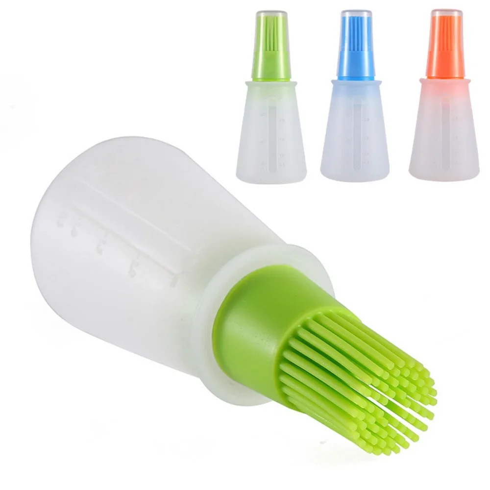 Silicone Oil Brush With Bottle Brush, Portable Oil Brushes Liquid Oil Pastry Kitchen Baking Tool, for BBQ