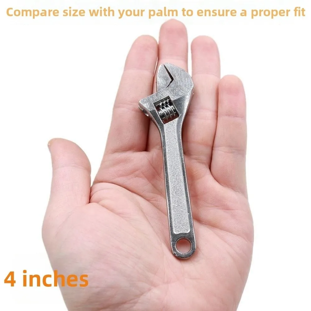 2.5 Inch-4 Inch Mini Adjustable Wrench Lightweight Steel Monkey Wrench Black Silver Color Versatile Open-End Wrench