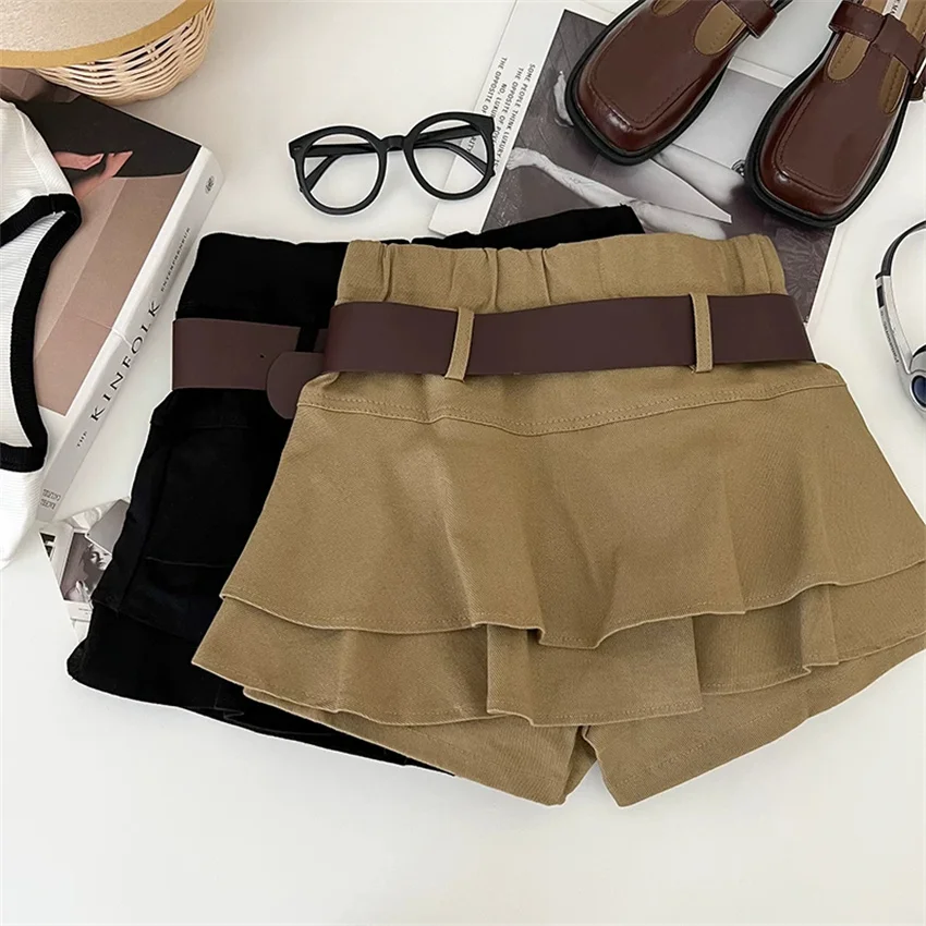 Gowyimme 2026 New Summer Fahion Women High Waist Ruffled Skirt Slim Girl A-line Sahes Cake Skirts Bottomings Retro Mini PD1869