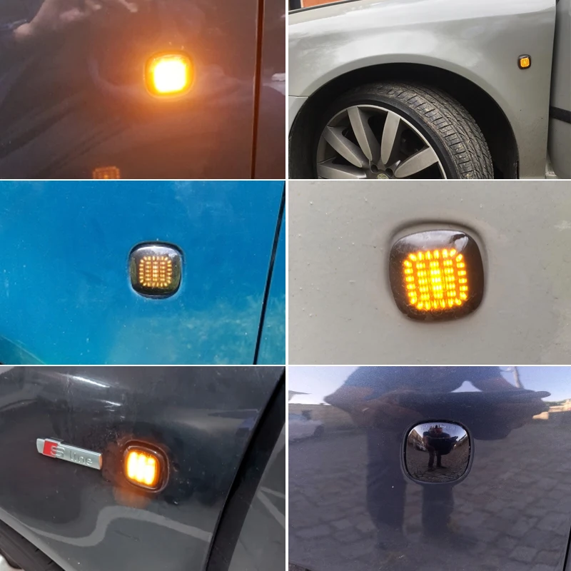 2 قطعة ديناميكية LED بدوره مصباح إشارة الجانب ماركر مؤشر ضوئي لسكودا فابيا اوكتافيا رومستر السريع أودي A3 8L A4 8D A4 S4 B5