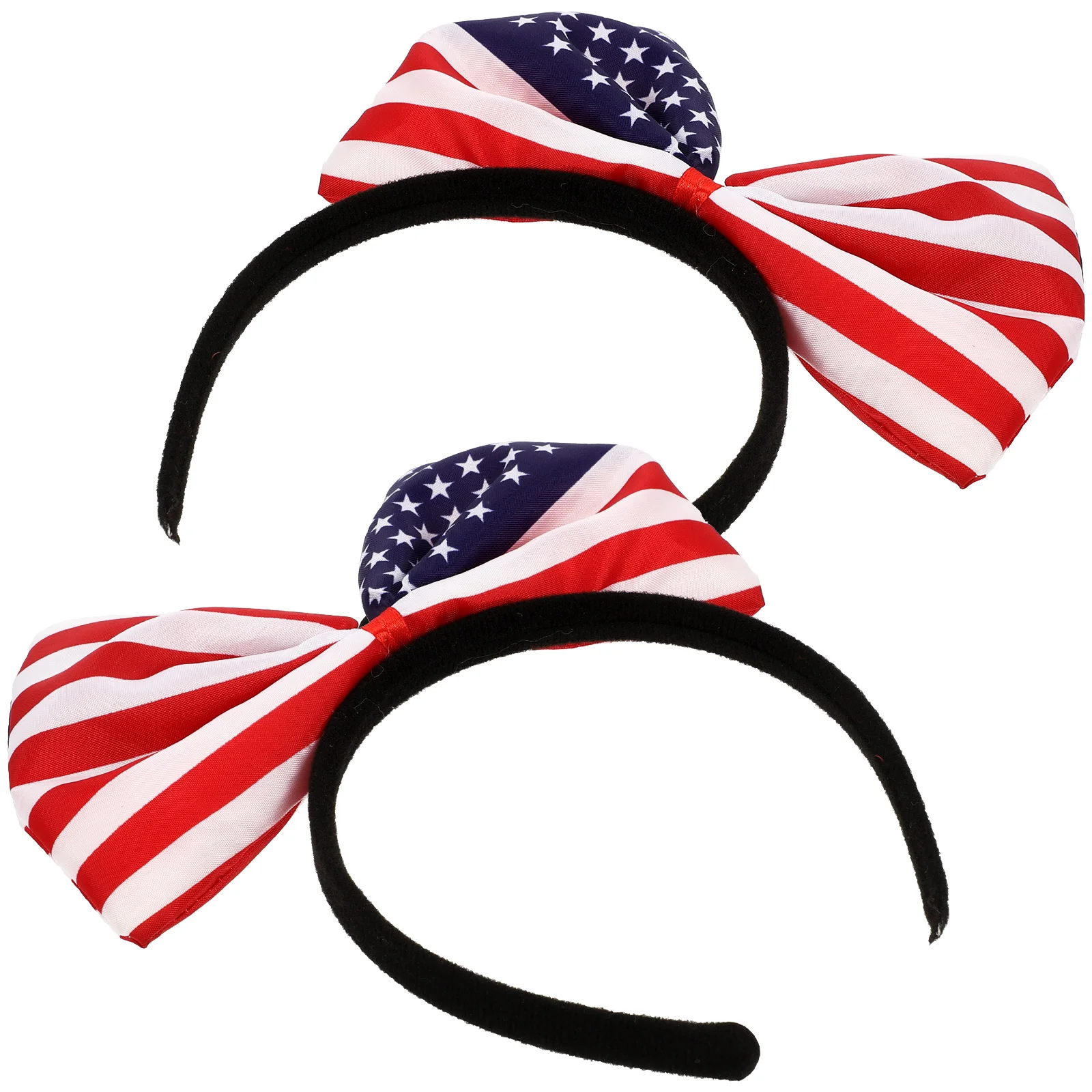 2pcs American Flag Bow Headband 4Th Of July Patriotic Hair Accessory For Independence Day Party Festival Cosplay Hair Hoops