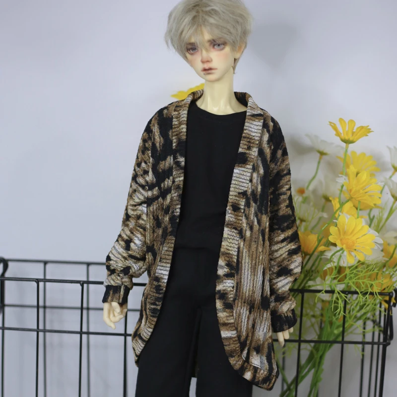 

D04-B014 children handmade toy 1/3 1/4 ID75 Uncle68 73 Doll BJD/SD doll Accessories Leopard print ice silk cardigan jacket 1pcs