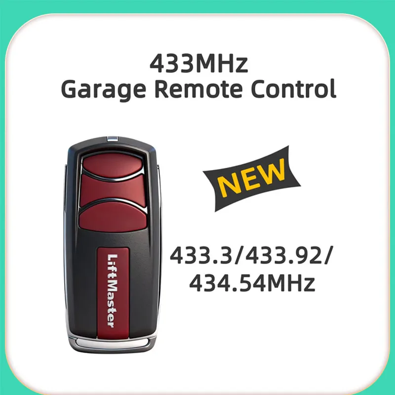 LiftMaster 3-Button ME960-LM 433.92MHz Keychain Transmitter Garage Door Remote Control Universal Security+ 2.0 Opener Remote