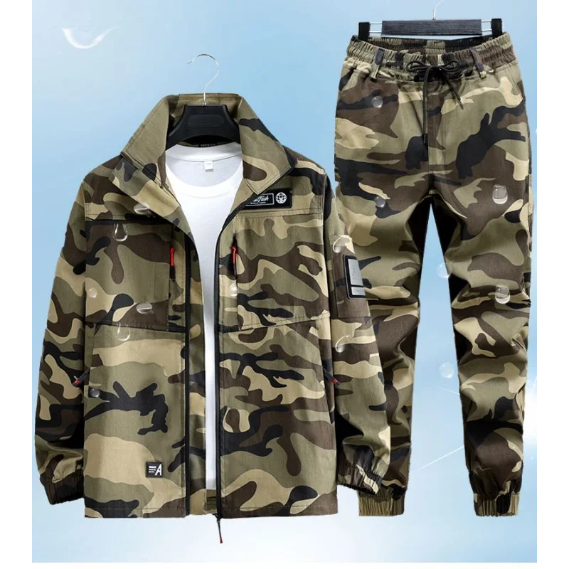Wear-resistant Suits for Camouflage Clothes for Workwear Outdoor Leisure Thickened Wear-resistant Hot-resistant Welder Clothes