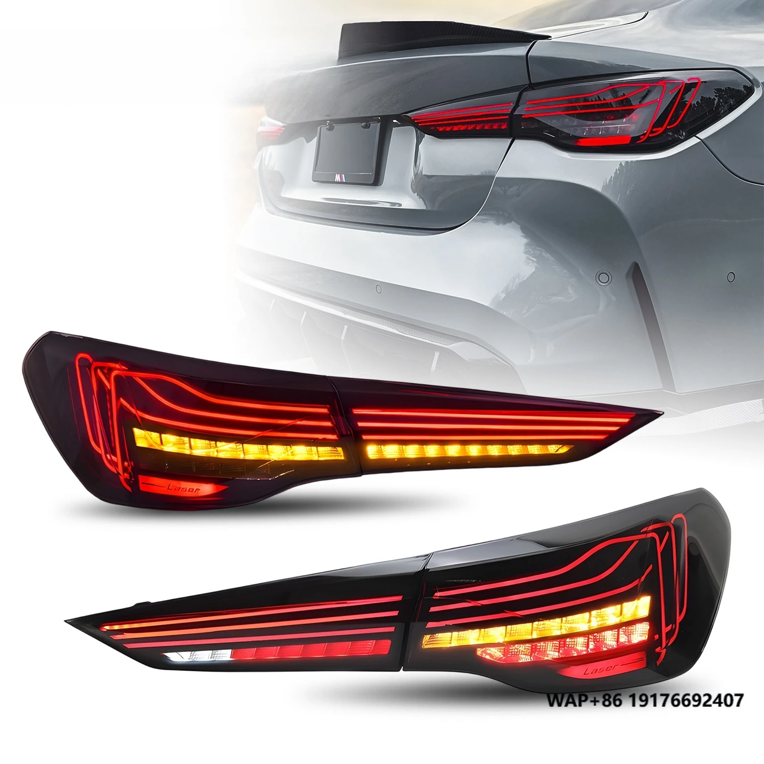 HCMOTIONZ LED Tail Lights forBMW 4 Series 2020-2025 G22 G82 M4 G20,G29 420i CLS Design Animation Rear Lamps Assembly