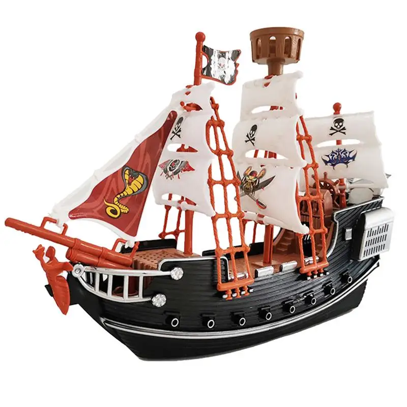 Kids Pirate Toys Pirates Ship Plaything Interesting Unique Boats Model Playthings Table Ornament Boat Toy for Home Kindergarten