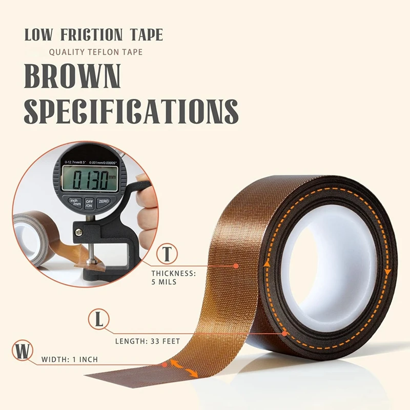 

A47U 1 Roll 1 Inch X 33 Feet Low Friction Tape,Drawer Slide Tape,Drawer Glide Tape,Squeak-Resistant Tape
