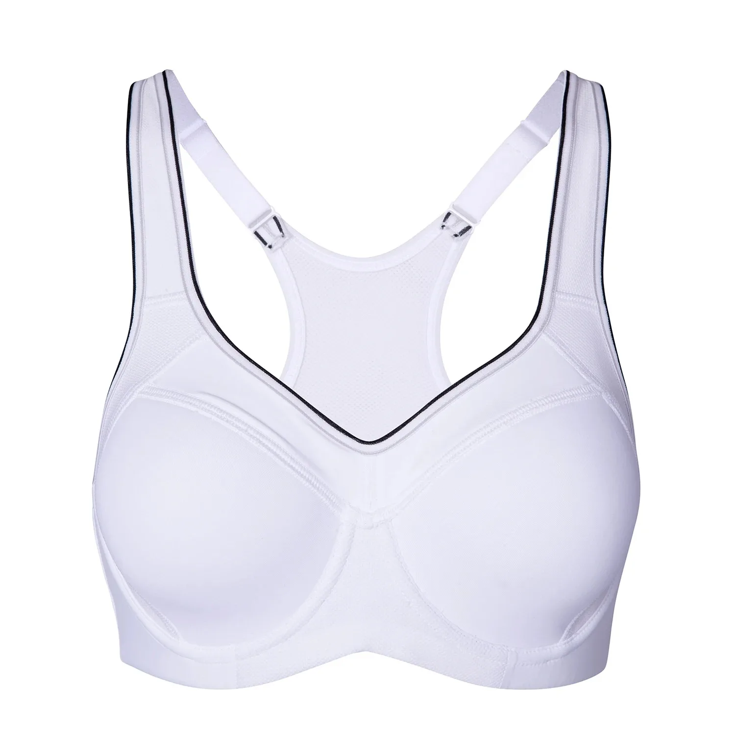 Sutiã esportivo à prova de choque para mulheres, push up, suporte total, racerback de alto impacto, underwire levemente forrado, roupa íntima nova, 2023