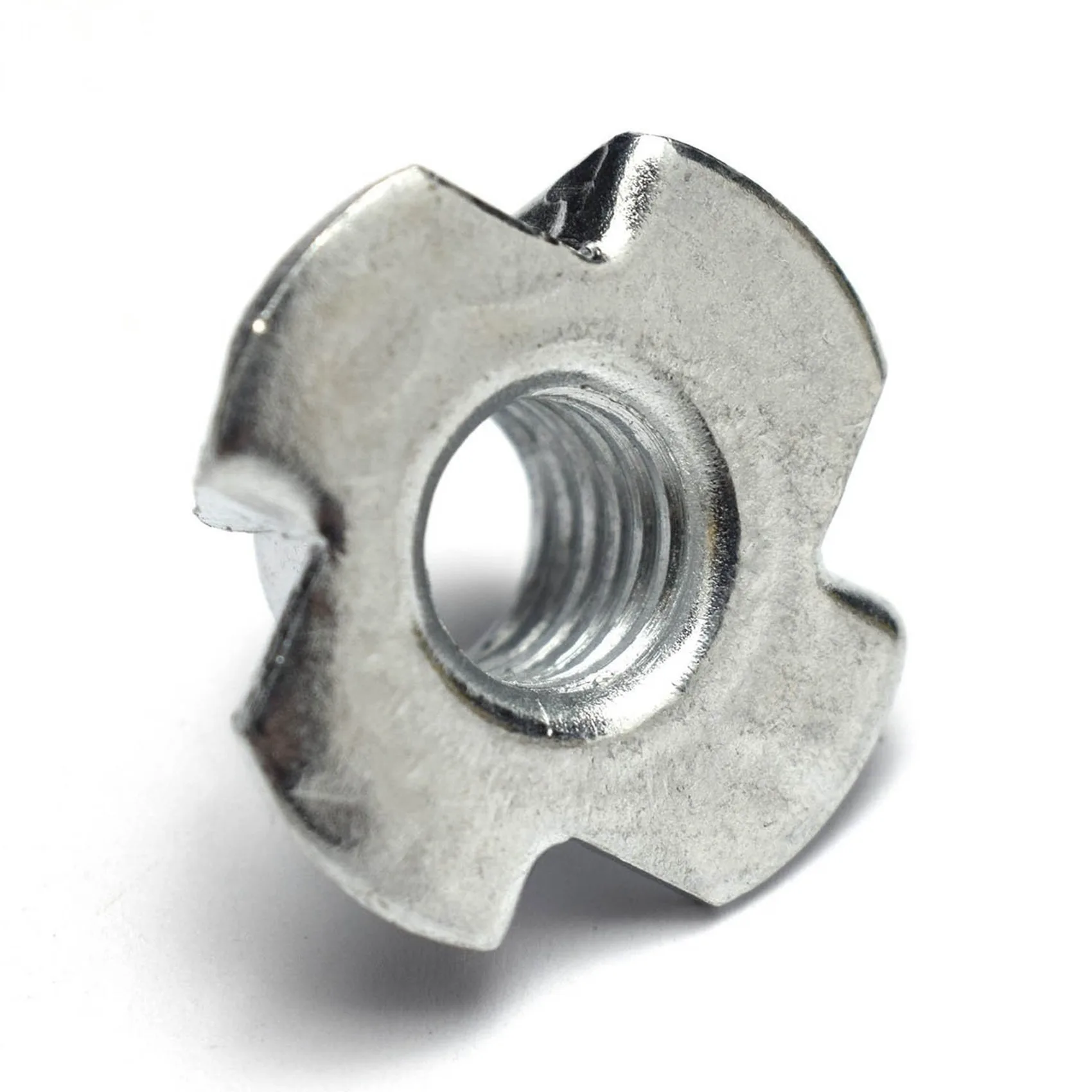 

ABSE-50Pcs M8 Metal Captive T Nuts Pronged Tee Blind Nuts Metric & 5Pcs Wood Hole Drill Bit,8Mm Shank Countersink Drill Bit