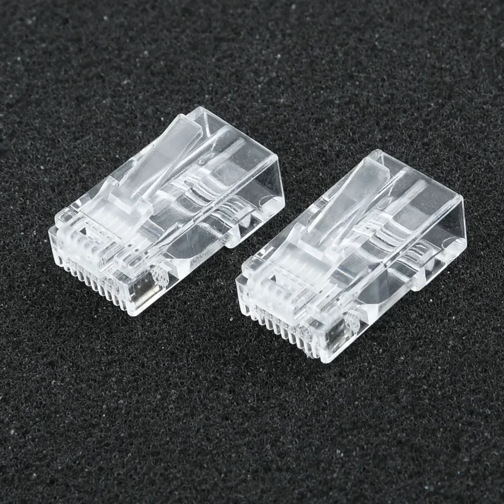 Conector de rede plugues peças plasticidade forte 8p8c substituição rede transparente 50 peças adaptador cabo cat6