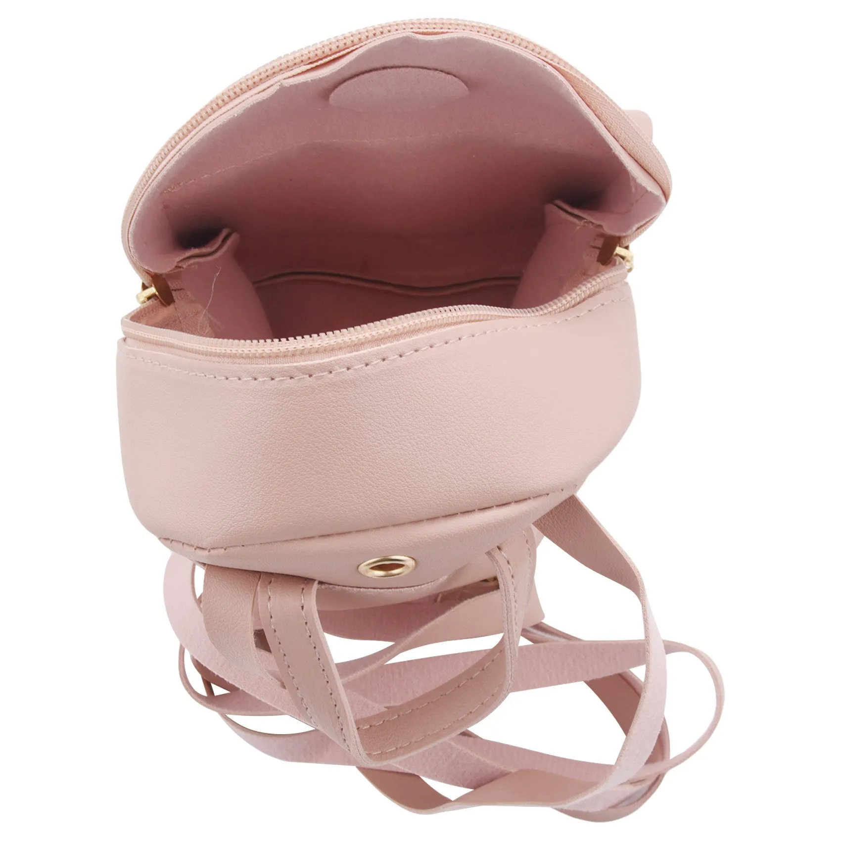 Carefree- 3X Mini Backpack Small Diagonal Bag Leather Backpack Cute Bow Backpack Ladies Wallet