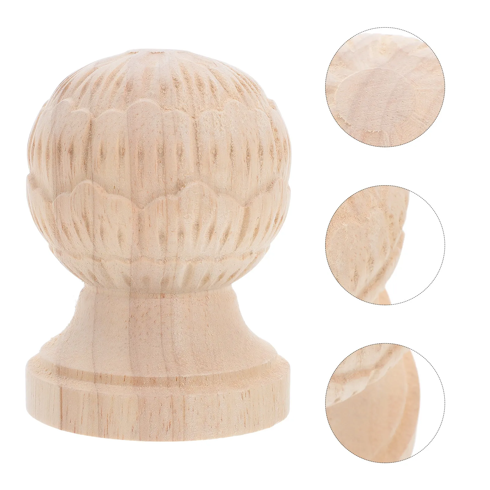 Wooden Staircase Finial Pineapple Newel Post Cap Classic European Style Handrail End Stair Baluster Furniture Decorative