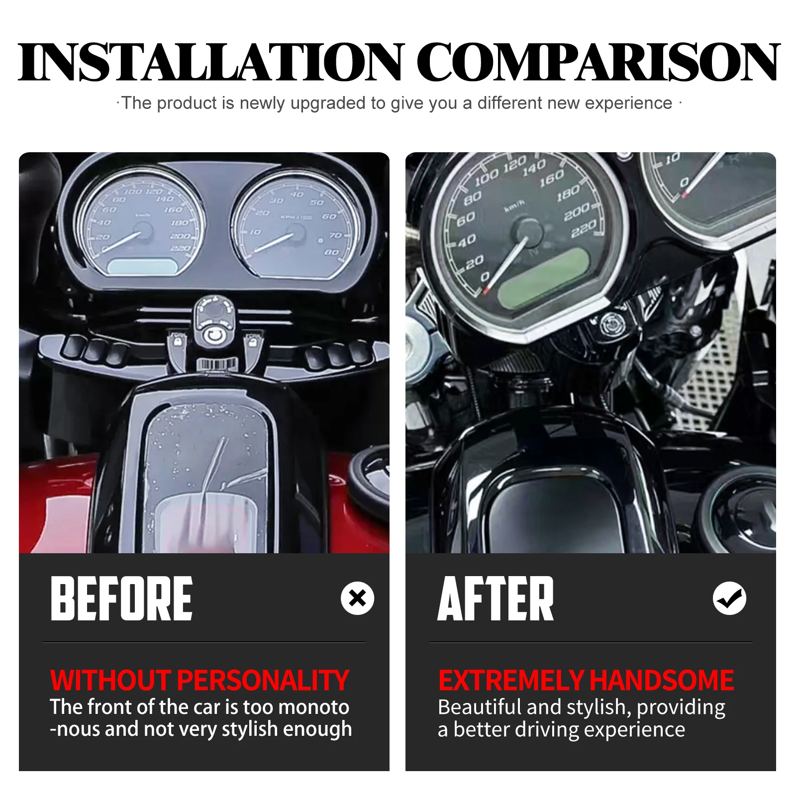 Motorcycle Ignition Switch Cover Trim Black For Harley Touring Road Glide Special Ultra Limited FLTR FLTRXS FLTRX FLTRU 15-2023