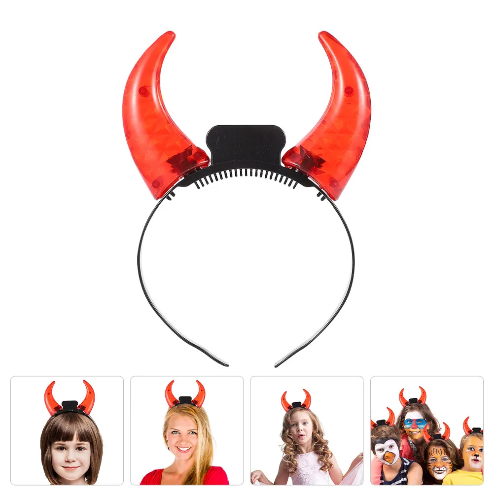 

Cute Cosplay Headband Headdress LED Glowing Cute Cosplay Headband Interesting Costume Headdress Prop Luminous Hairband Bull