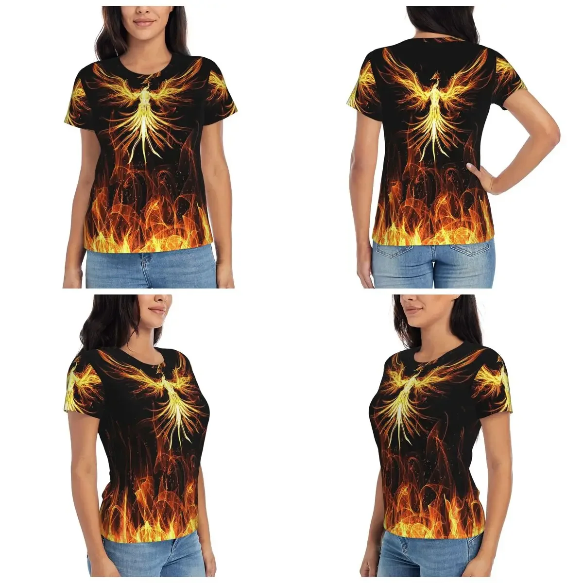 Majestic Phoenix Mythical Bird T-Shirt Women Short Sleeve T Shirts O-Neck Clothes Cotton Summer Tees Streetwear