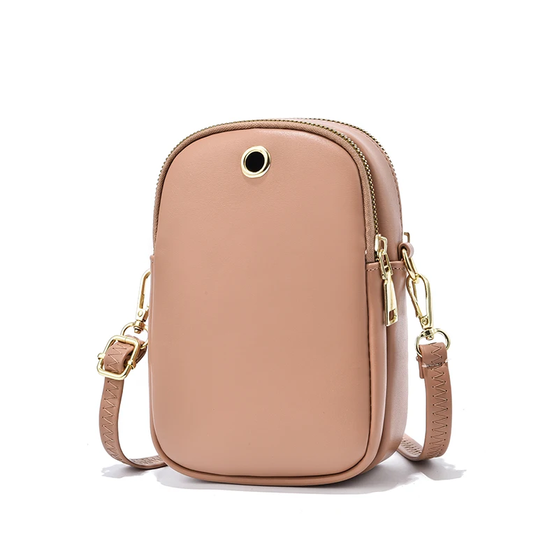 Mini Crossbody Ladies Bag Leather Zipper Mobile Phone Bag Fashion Handbag Women Casual Small Shoulder Bag