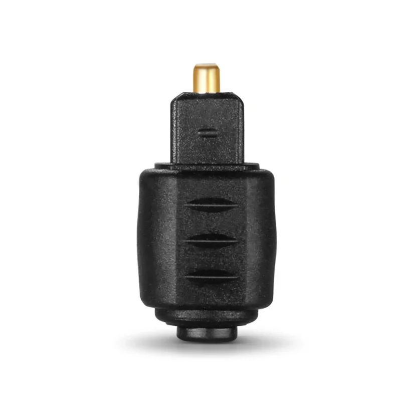 Negro óptico Mini conector Adaptador de Audio Jack de 3,5mm hembra a macho Digital conector Toslink para reproductor de amplificador venta al por mayor