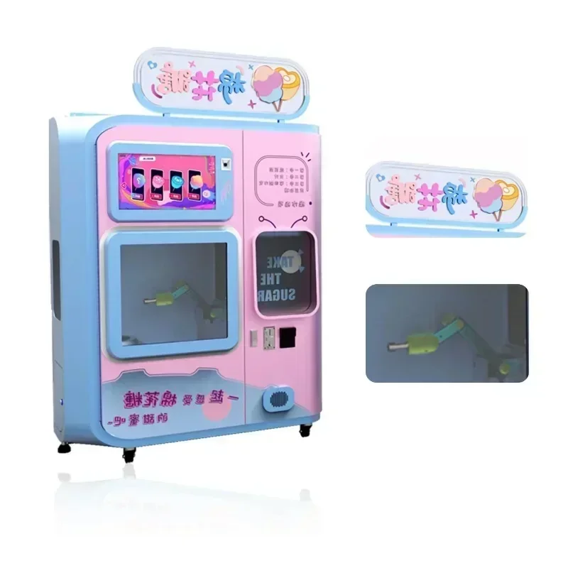 2025 New Commercial Cotton Candy Machine Four Flavors Fully Automatic Cotton Candy Vending Machine