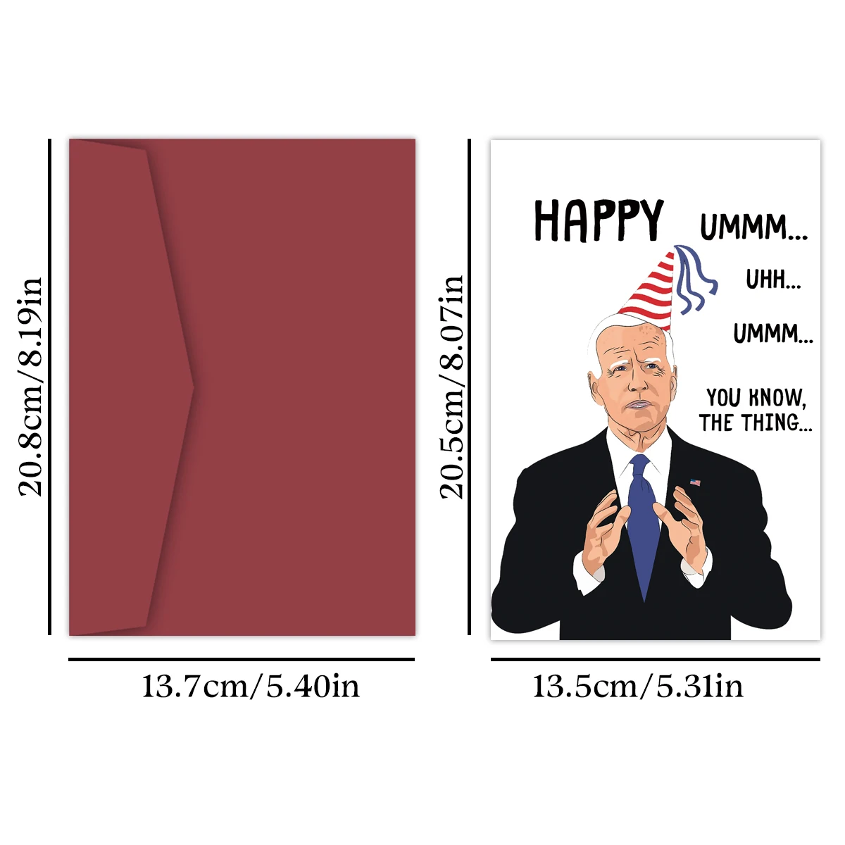 1PC Funny Creative Card,Uhm... Uhh... Uhm... You Know, The Thing Birthday Card Funny POTUS Birthday Card Joe Biden Blank Card