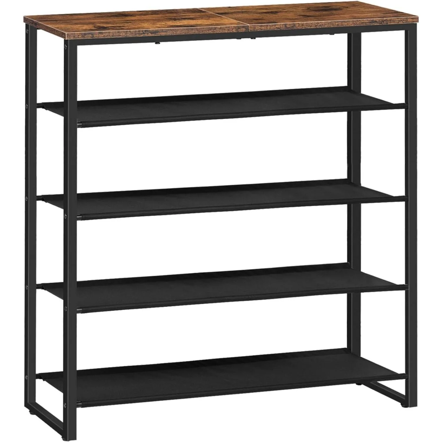 

Shoe Rack, 5 Tier Shoe Storage Organizer with 4 Oxford Fabric Shelves and Top Panel, Holds 16-20 Pairs of Shoes, for Entryway