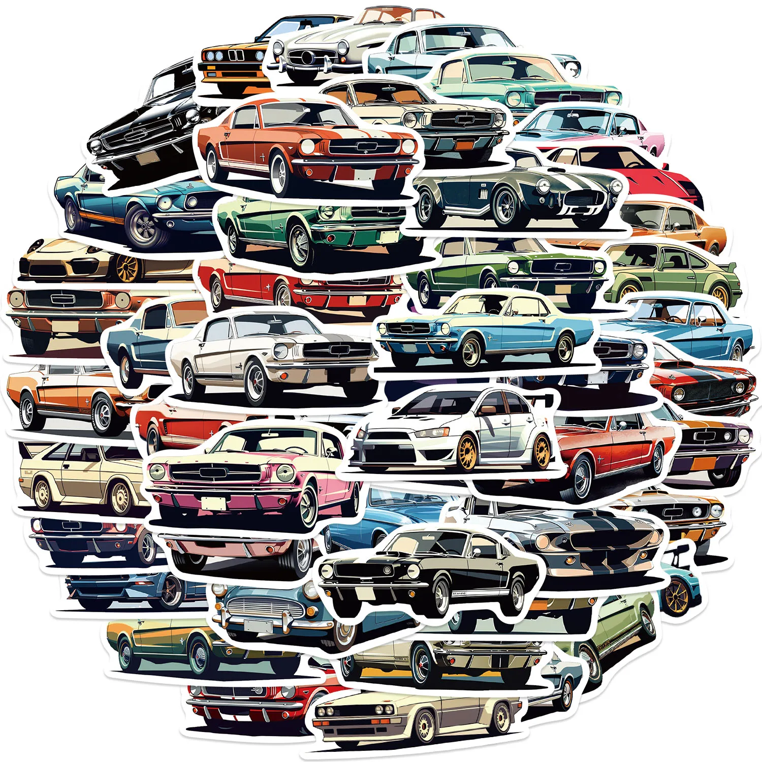 50 Stück Autoaufkleber geeignet für Notebook-Computer Gepäck Kühlschrank Skateboards Handyhüllen Aufkleber