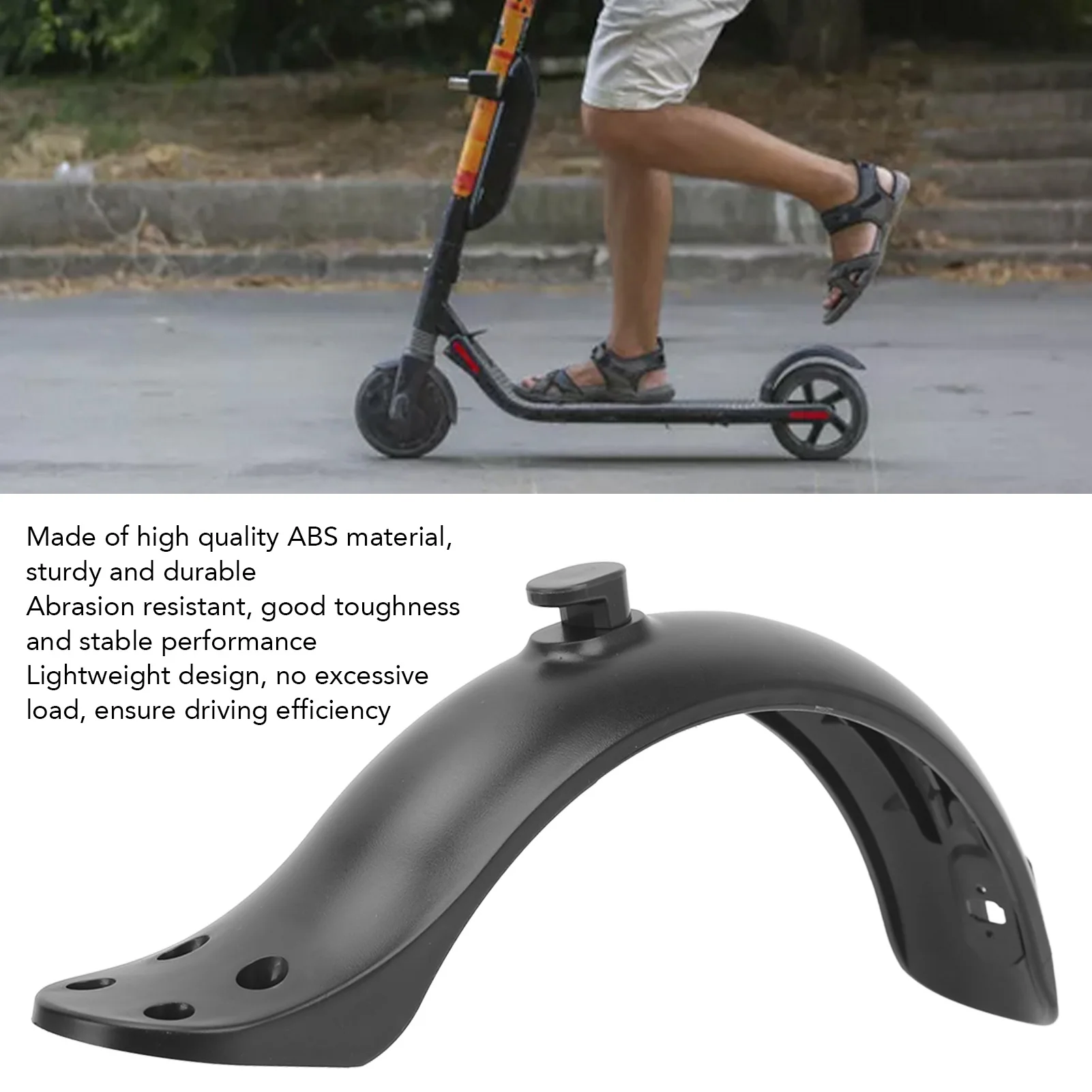 Electric Scooter Mudguard Professional Splash Proof 4 Hole Scooter Mudguard Replacement Black Scooter Mudguard Replacement