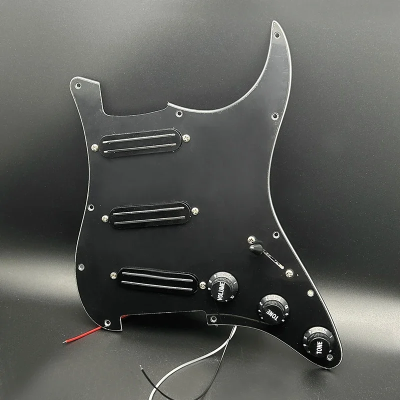 Alnico 5 3 Pcs Mini Humbucker Pickup Electric Guitar SSS Loaded Pickguard 9K/9K/9K Prewired Scratchplate for ST Style Guitar