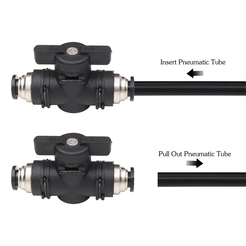 Valvola di collegamento a pressione valvola a sfera valvola di controllo del flusso d'aria raccordi per tubi con valvola a connessione rapida confezione da 3
