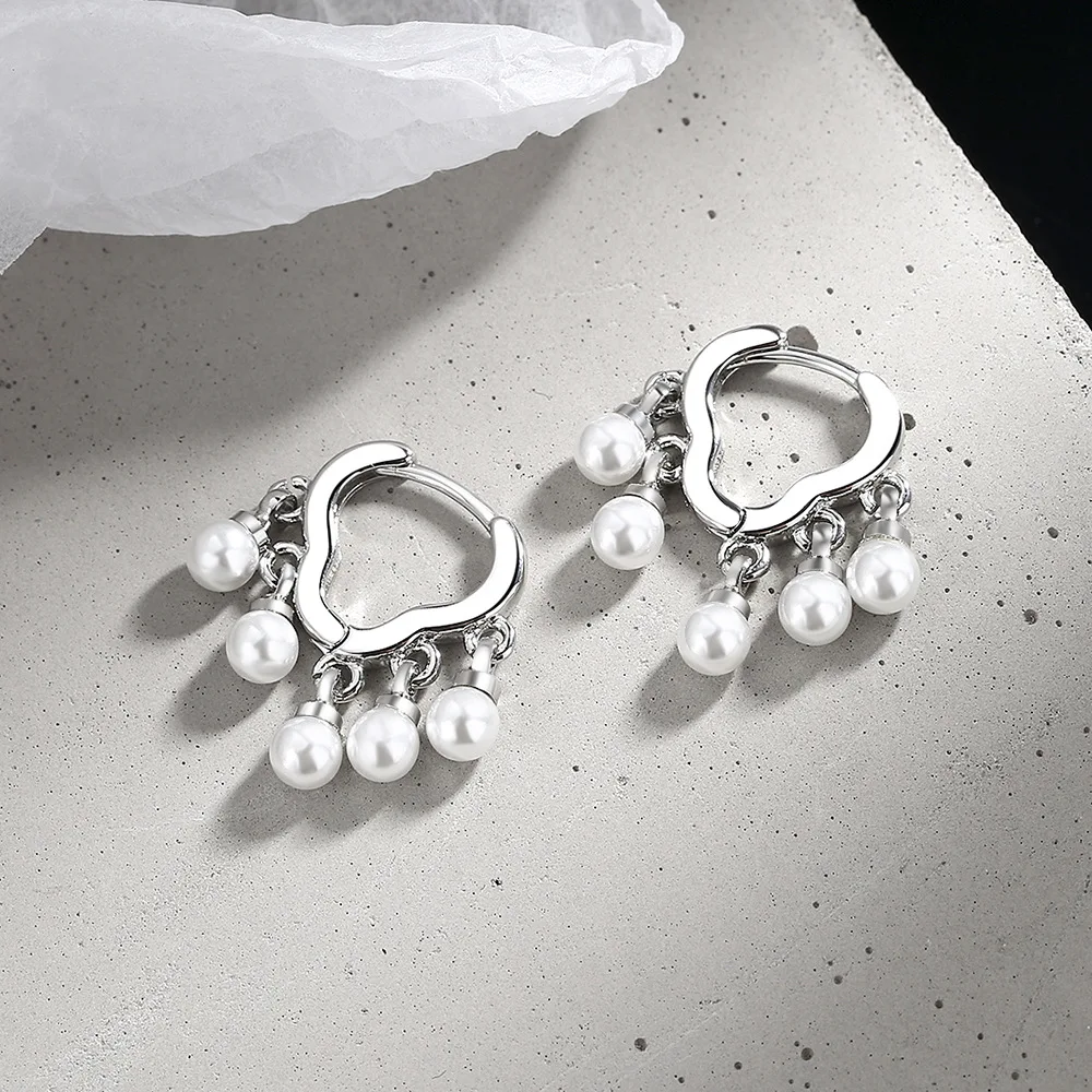 S925 Sterling Silver Cloud Pearl Earrings Exquisite Style Wavy Pattern Women\'s Earrings